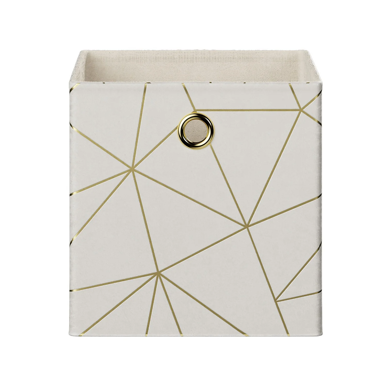 Clever Cube Velvet Geometric Insert - Cream & Gold 6 Clever Cube Velvet Geometric Insert - Cream & Gold - Image 4