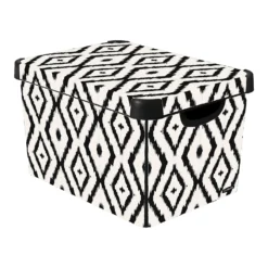 Curver Stockholm Aztec Deco Storage Box - Black & White 22L
