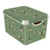 Curver Stockholm Bees Deco Storage Box - Green - 22L -Storage Box Store 13169626 1084898511788397