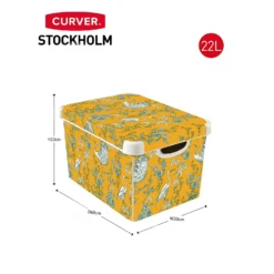 Curver Stockholm Stork Deco Storage Box - Yellow - 22L -Storage Box Store 13169628 7774898511971226