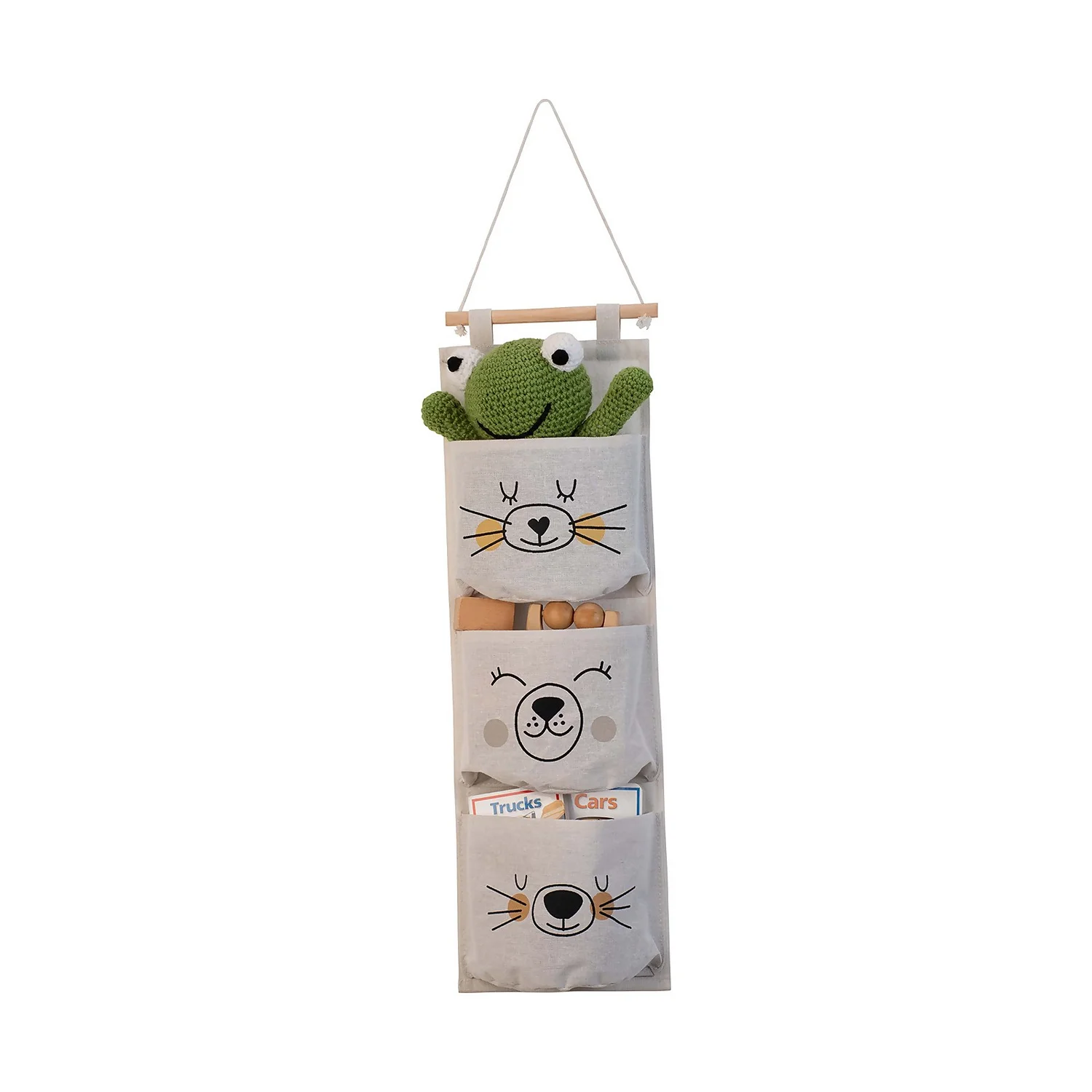 Kids 3 Pocket Hanging Organiser - Polar Bear 6 Kids 3 Pocket Hanging Organiser - Polar Bear - Image 4