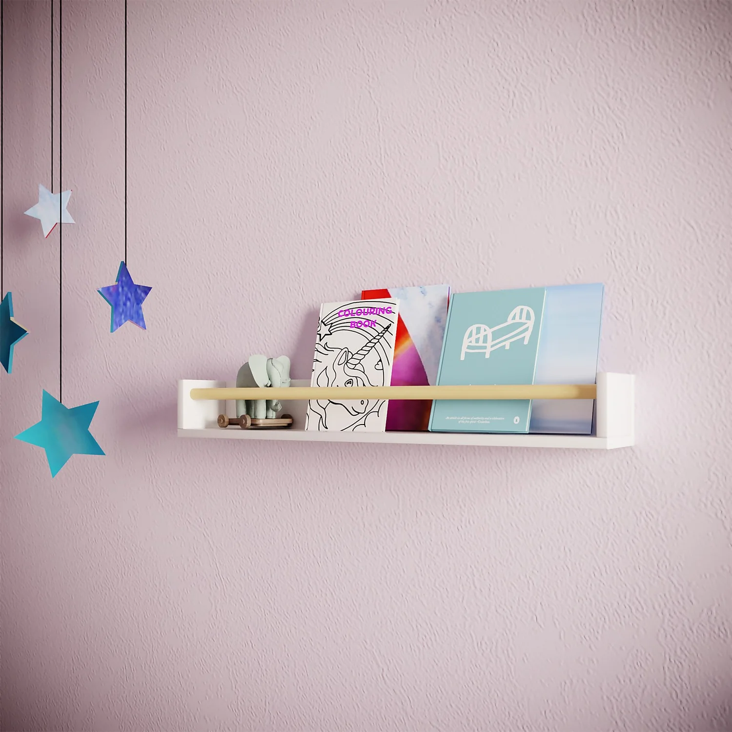 Kids Storage Rail Bookshelf - White & Natural 4 Kids Storage Rail Bookshelf - White & Natural - Image 2