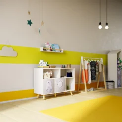 Kids Storage Rail Bookshelf - White & Natural 9 Kids Storage Rail Bookshelf - White & Natural -Storage Box Store 13277681 8734928016632247