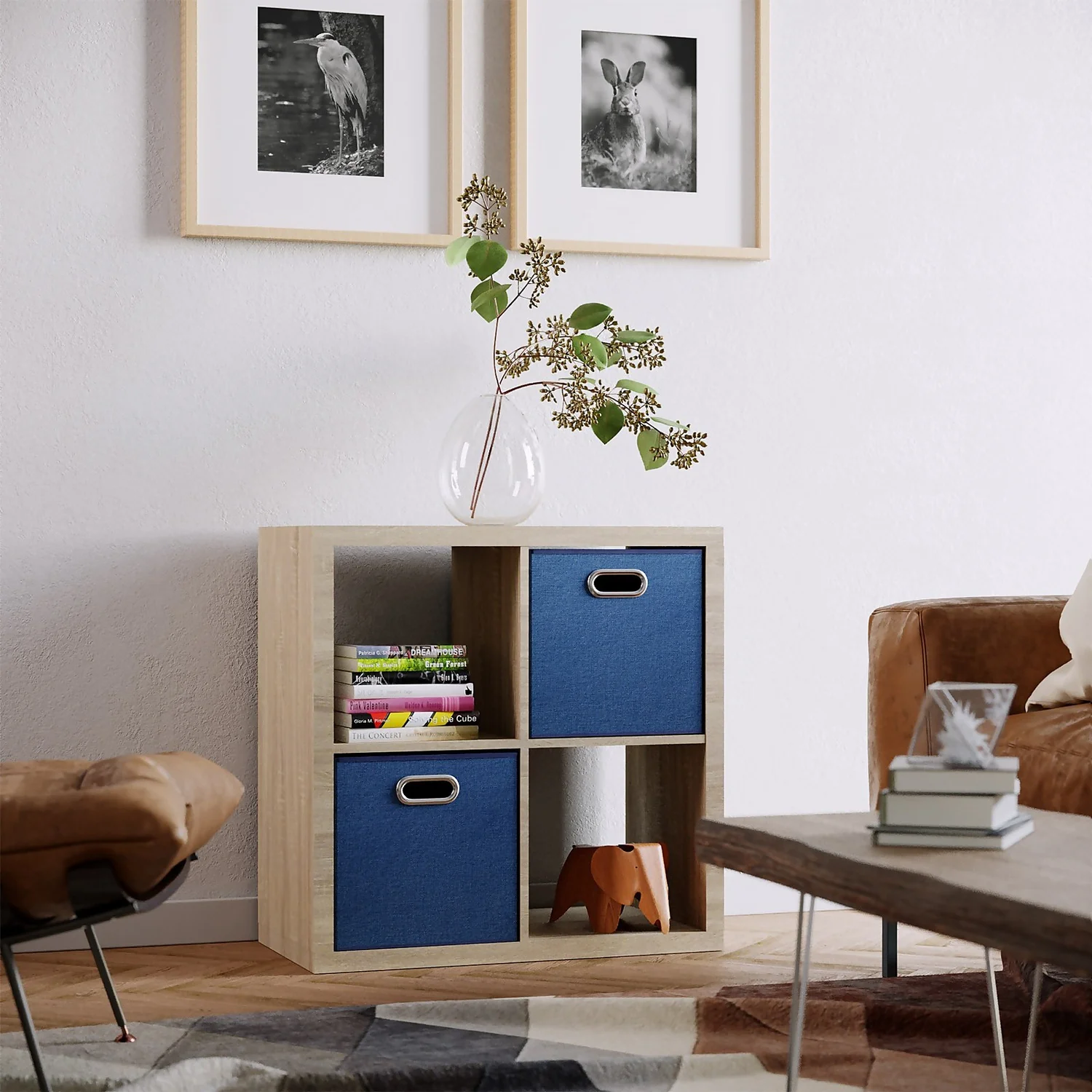 Clever Cube Fabric Insert - Set Of 2 - Steel Blue 4 Clever Cube Fabric Insert - Set Of 2 - Steel Blue - Image 2