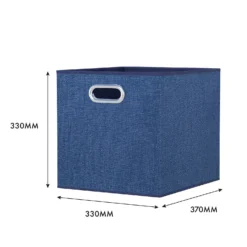 Clever Cube Fabric Insert - Set Of 2 - Steel Blue 11 Clever Cube Fabric Insert - Set Of 2 - Steel Blue -Storage Box Store 13911397 2654981913057490