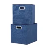 Clever Cube Fabric Insert - Set Of 2 - Steel Blue 2 Clever Cube Fabric Insert - Set Of 2 - Steel Blue -Storage Box Store 13911397 4204981912809495