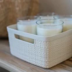 Curver Jute Small Recycled Storage Basket - 5L White -Storage Box Store 13965909 9394995188077128