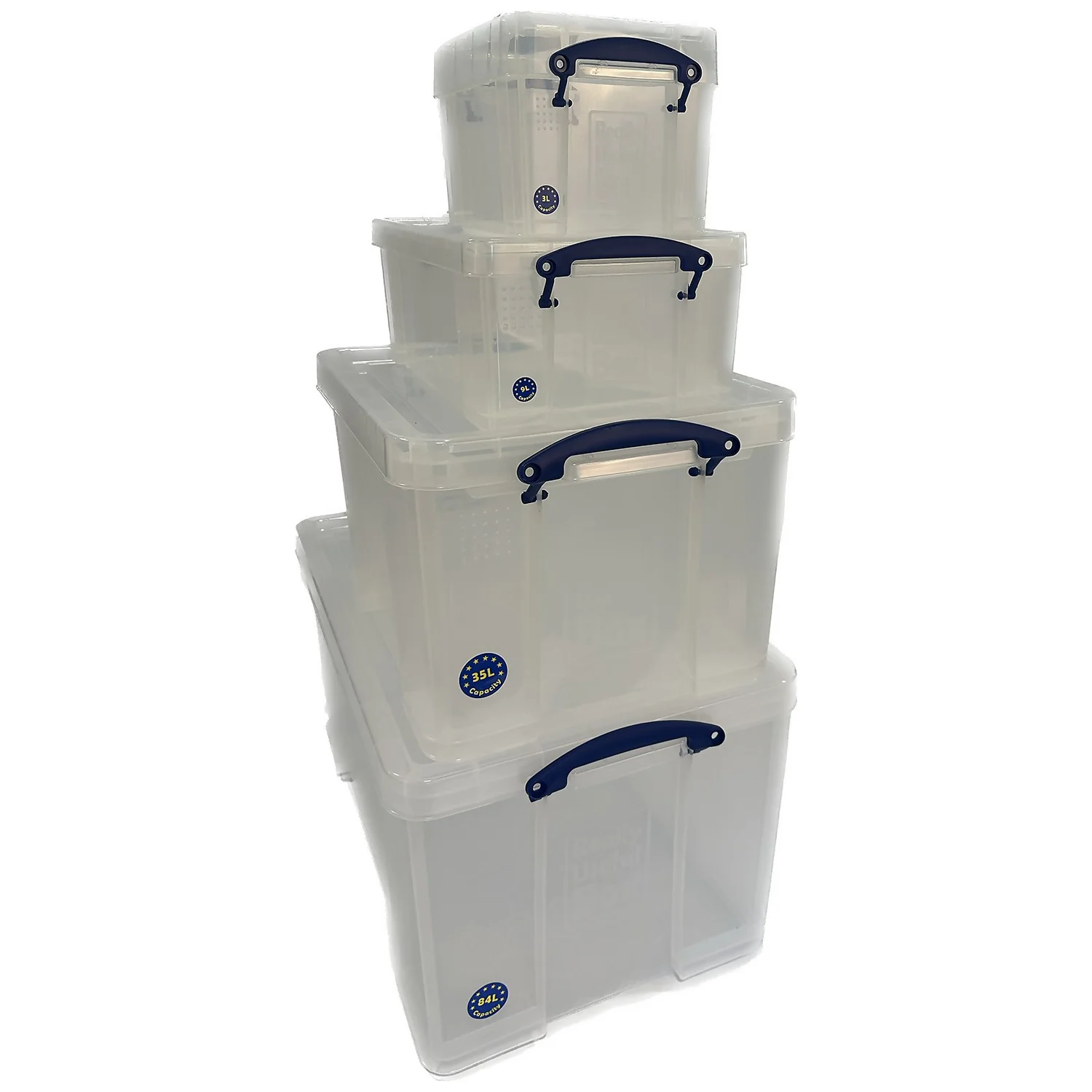 Really Useful Storage Boxes 4 Piece Bonus Pack - 3L, 9L, 35L & 84L 3 Really Useful Storage Boxes 4 Piece Bonus Pack - 3L, 9L, 35L & 84L